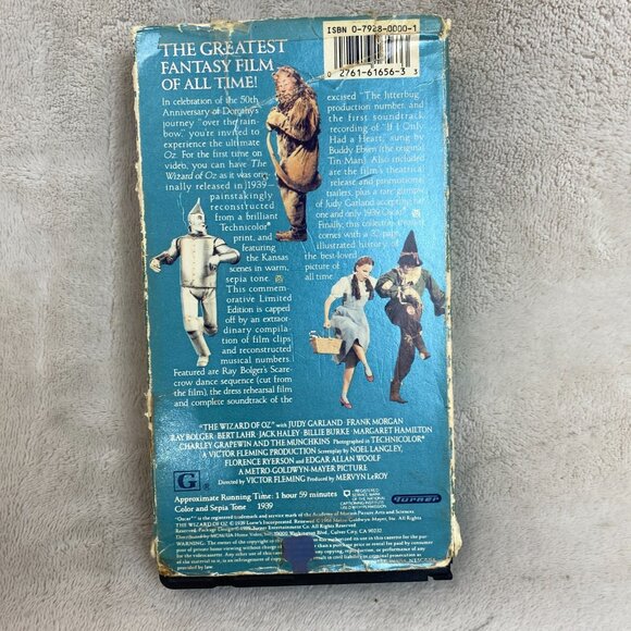 Wizard Of OZ (1939-1989) VHS Limited Edition, 50th Anniversary w/Booklet - Picture 3 of 6
